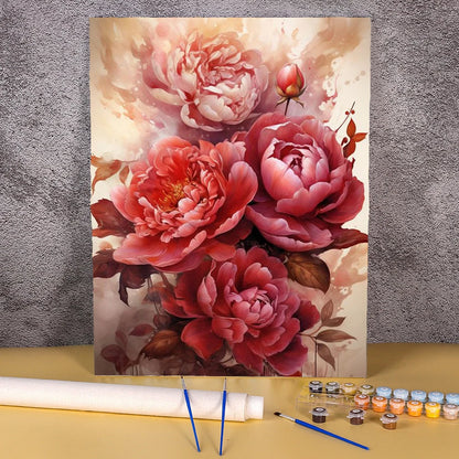Painting By Numbers For Adults Peony Flower Handpainted Picture Personalized Gift Paint With Numbers Drawing For Home Decors