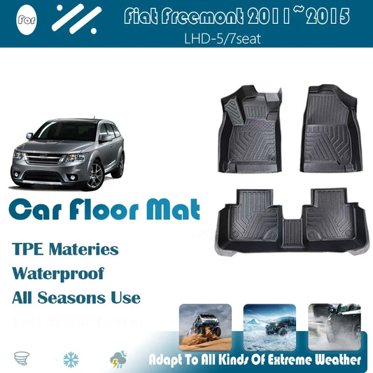 Car Floor Mats For Fiat Freemont Dodge Journey 2011 2012 2013 2014 2015 5seat 7seat Waterproof Foot Floor Cover Auto Accessories
