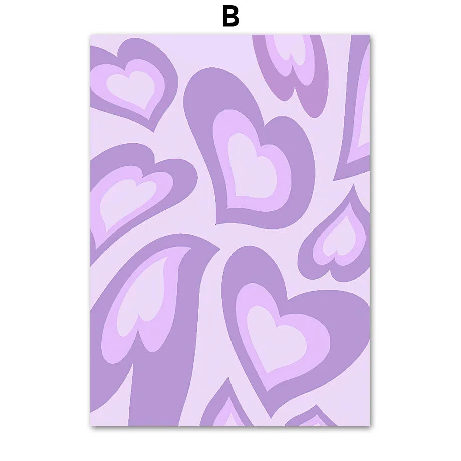 Danish Pastel Abstract Posters Print Y2K Aesthetics Butterfly Love Flower Wall Art Canvas Painting Modern Living Room Home Decor