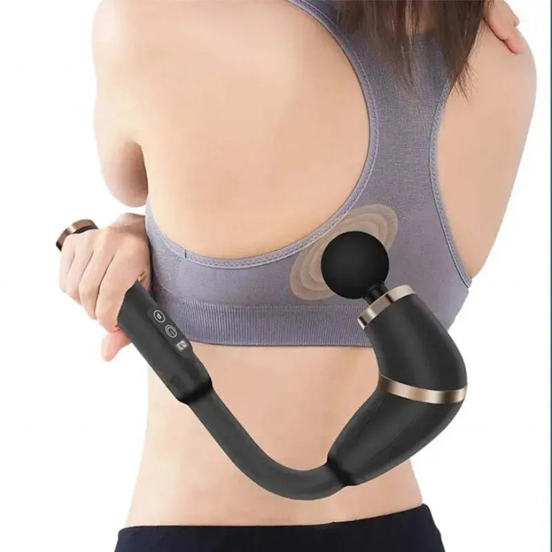 Handheld home massagers, massage guns with extended handles, and back massage tools for relieving deep tissue pain