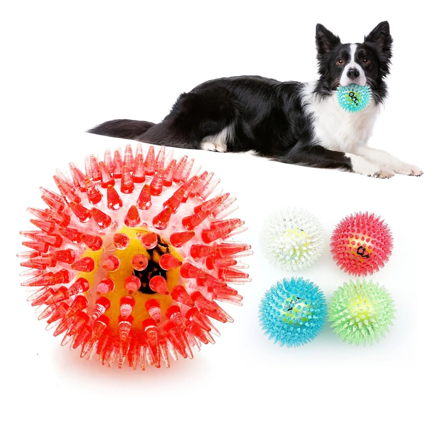 Pet Dog Toy, Rubber Tennis Ball, Prick Ball, Squeaking, Grinding Teeth, Relieving Boredom, Accompanying Various Dogs of All Size