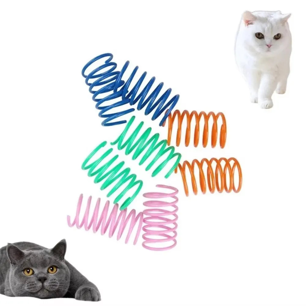 Colorful Plastic Spiral Spring Cat Toy Durable Interactive Kitten Chewing Pet Supplies