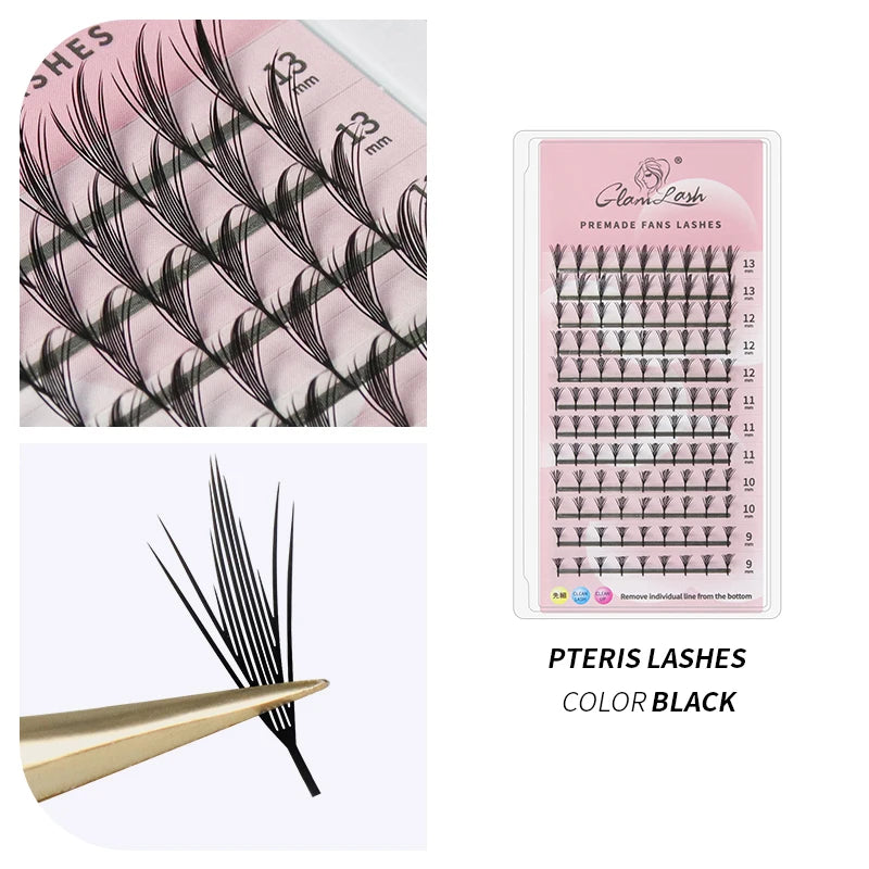 GLAMLASH Comic Spire False Comango Lashes Automatic Flowering Premade Volume Fans Eyelashes Extensions Individual Makeup Tools