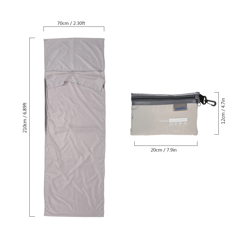Outdoor Travel Camping Hiking Polyester Pongee Healthy Sleeping Bag Liner with Pillowcase Lightweight Business Trip Hotel