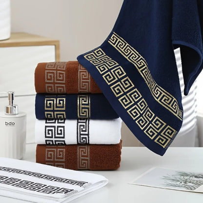 1/4/6pcs Embroidered Cotton Towel Set Bathroom 34x74cm/70x140cm Bath Towel Cover Personalized Sport Gift Big Towels Blue Green