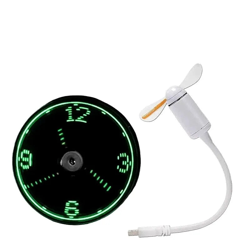 Portable USB LED Message Fan, Programmable RGB Light Gooseneck Fan for Home Office Computer Rechargeable Fan Electronic Gadgets