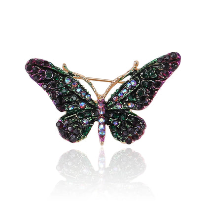 Beaut&Berry Trendy Shiny Rhinestone Butterfly Brooches for Women Unisex Insect Pins Casual Party Accessories New Gifts Friends