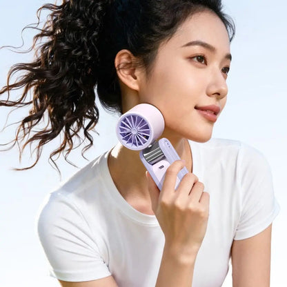 Foldable Design Portable Handheld Fan Portable Quiet Mini Pocket Fan Digital Display Silent Operation Desktop Fan Handheld Use