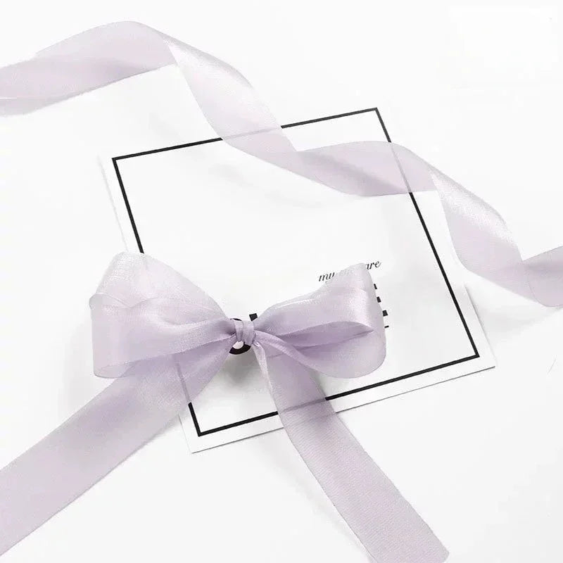 Beautiful Translucent Chiffon Ribbons 2.5cm Width DIY Handicraft Bowknot Festival Gift Box Packing Ribbons