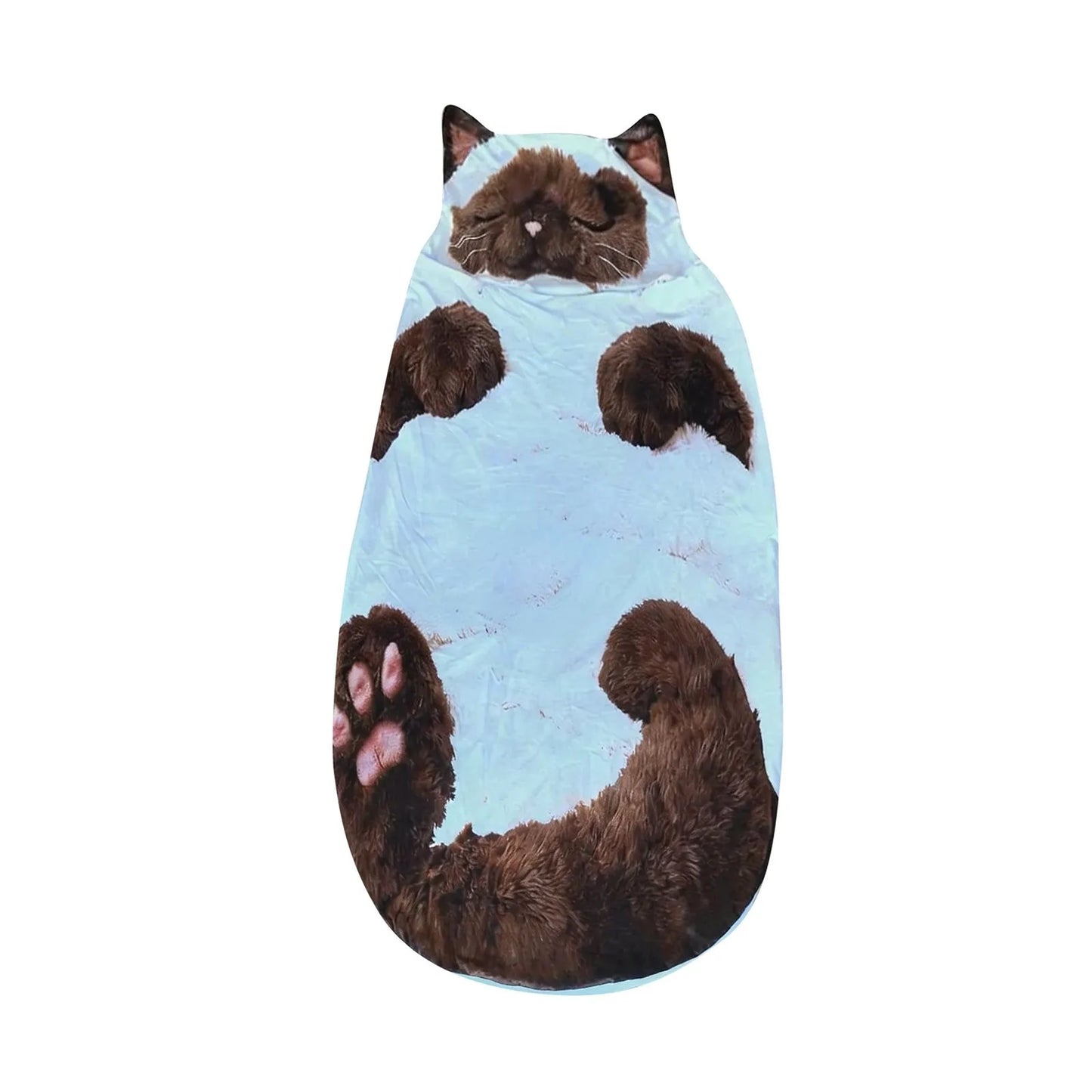 Winter Adult Plush Cat Sleeping Bag Soft Washable Warm Blanket Envelope Sleeping Bags For Outdoor Camping Travel Sleepovers
