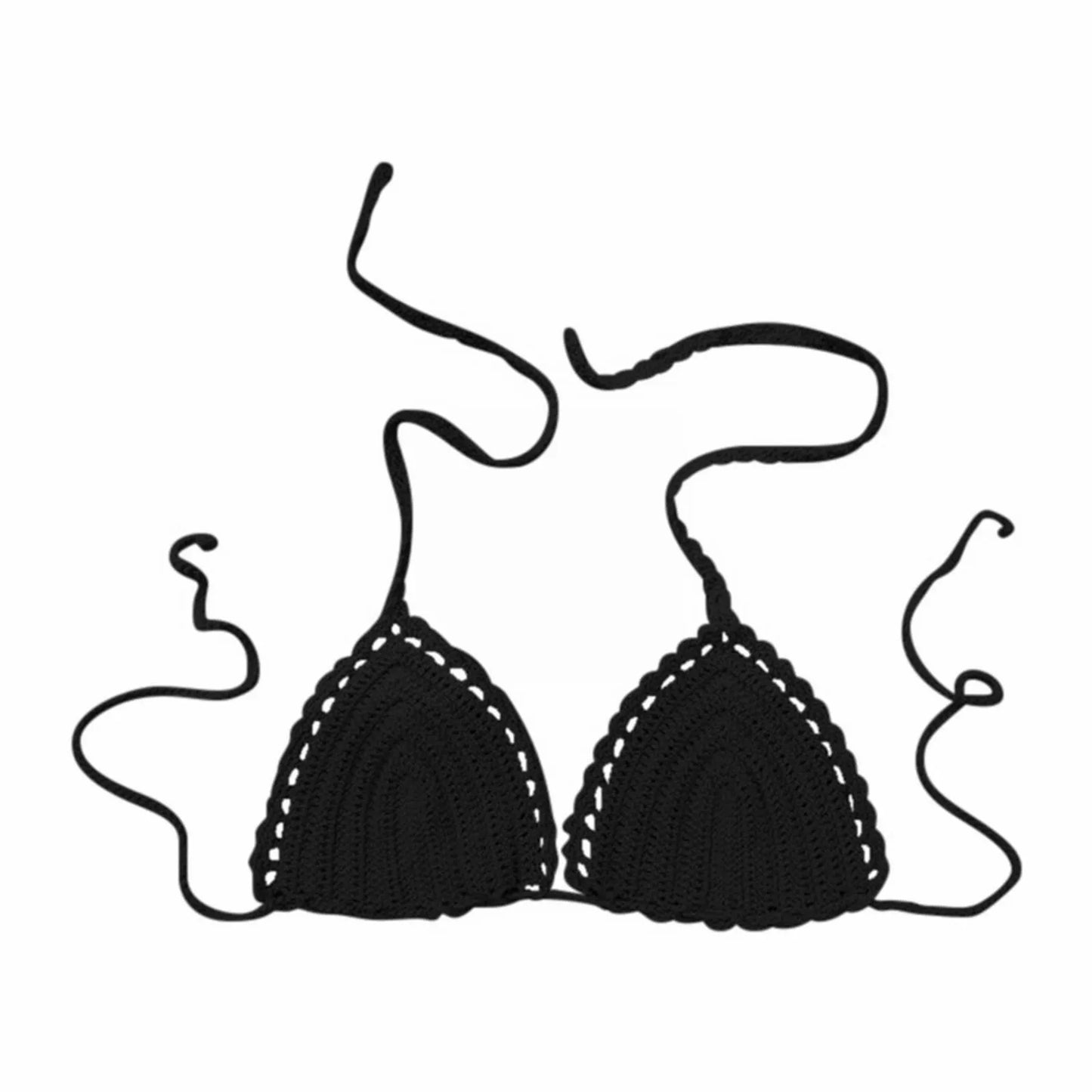 Women's Summer Sexy Bikini Hand Crochet Swimsuit Women Bikini Tops Solid Color Wireless Push Up Bra For Women Micro Bikinis