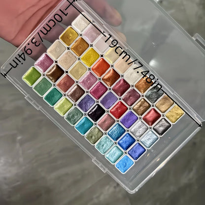 50Color Metallic Paint Palette for Artists,Soft Pearl Tones to Bold Shine Elevate Creations with New Layers of Bright Luminosity