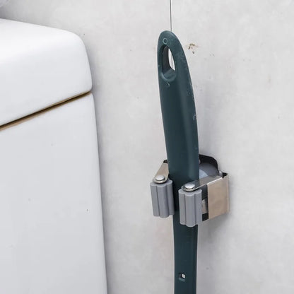 Wall Mounted Mop Broom Holder Clips Stainless Steel Heavy Duty Organizer Shelf Racks For Kitchen Bathroom Storage Hanging Hook