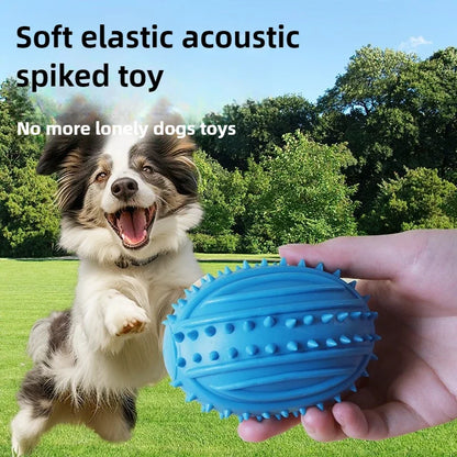 Pet Dog Toys Rubber Resistance To Bite Sound Barbells Barbed Dumbbells Puppy Teeth Cleaning Chew Training Toys Pet Supplies