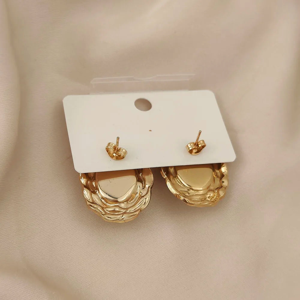 Charming oval blue big gem stone garland gold plated 18K women's earrings, high quality waterproof earrings, wife's gift