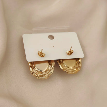 Charming oval blue big gem stone garland gold plated 18K women's earrings, high quality waterproof earrings, wife's gift