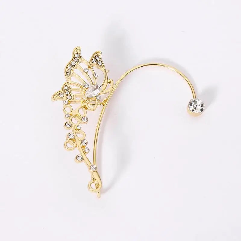 Korean Fashion Butterfly Elf Ear Hanging Earrings For Women Jewelry 2026 Trending New Luxury Ear Cuff Without Hole Fake Earrings