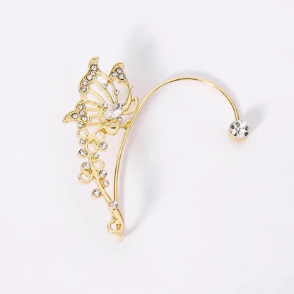 Korean Fashion Butterfly Elf Ear Hanging Earrings For Women Jewelry 2026 Trending New Luxury Ear Cuff Without Hole Fake Earrings