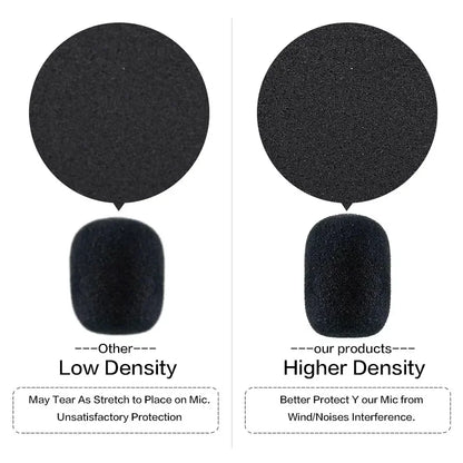 15/100PCS Microphone Replacement Foam Microphone Windscreen Headset Cover Telephone Headset Mic Cover Windshied Headset Foam