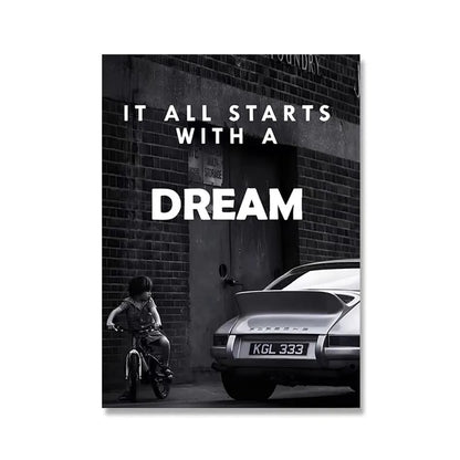 Canvas Painting Nordic Luxury Shop Race Car Paris Champs Elysees Art Posters And Prints Wall Pictures For Living Room Decor