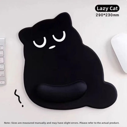 Big-eyed Cat Mouse Pad Soft Comfortable Wrist Rest Typing Pad Non-Slip Dirt-resistant Ergonomic Mouse Pad For Computer Office