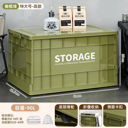Foldable Storage Box - Extra Large Capacity Collapsible Organizer for Clothes, Toys & Household Items, Portable Logistics Bin wi