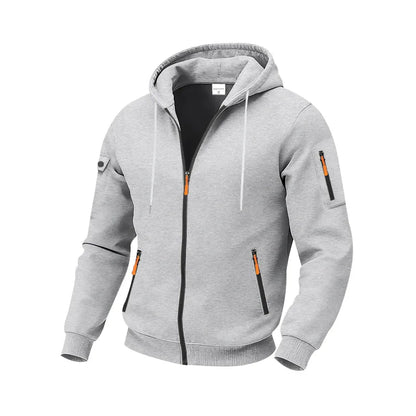 Autumn Winter New Men's Sweatshirt Jacket Loose Heavyweight Fleece Zipper Hooded Workwear Cardigan Casual Long Sleeve Sweatshirt