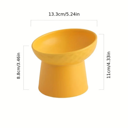 Ceramic Cat Bowl Pet Bowl High-leg Cat Bowl with Neck Protection Dog Choke-proof Bowl Dog Bowl Cat Accessories Pet Supplies