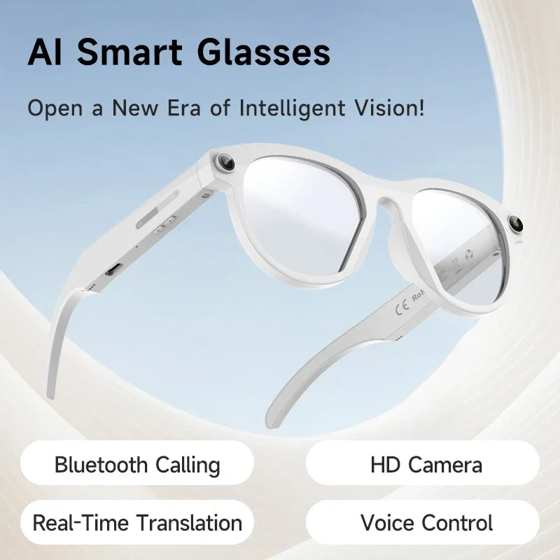 2027 Lenovo 8K HD AI Smart Glasses Real-time Translation 1600WDual Camera Bluetooth Call Shoot Audio Video Music Play Sunglasses