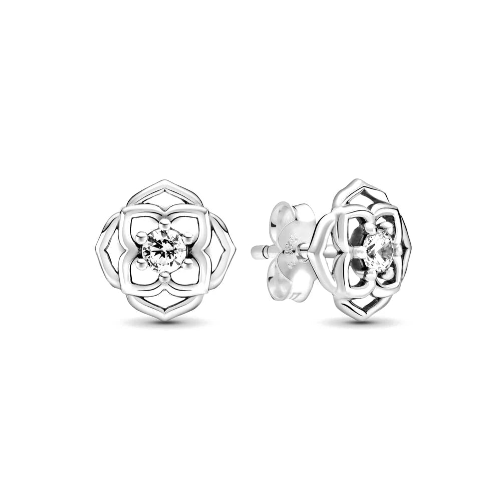 White series New Women's earrings Blue Square Sparkle Halo Stud For Women Tiki Jewelry Party Hoops Gift Things From 1