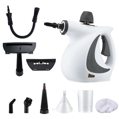 1050W Handheld Steam Cleaner High Temperature Pressurized with 9Pc Accessory Kitchen Range Hood Disinfection & Cleaning Steamer