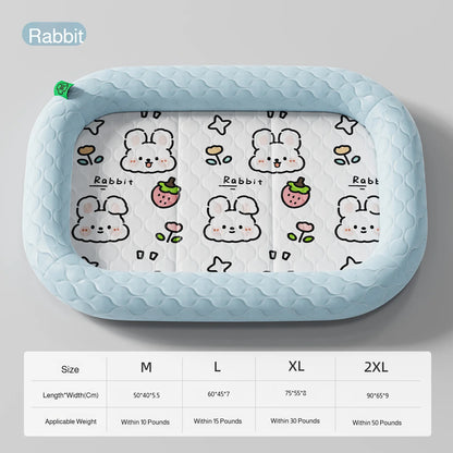 Pet Cooling Mat Double Sided Foldable Dog Bed Breathable Plaid Summer Pet Sleeping Pad Portable Washable Pet Pad for Dogs Cats