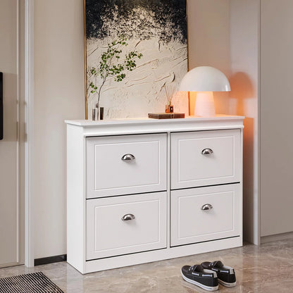 【Breeins】Flip Down Shoe Bench Cabinet, Shoes Rack Storage Organizer Shelf Home Decoration For Entryway