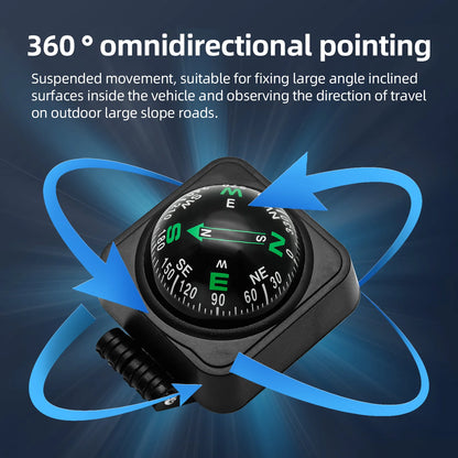 Auto Vehicle Navigating Car Compass Car Dashboard Navigation Compass For Outdoor Boat Hiking Portable Folding Camping Equipment