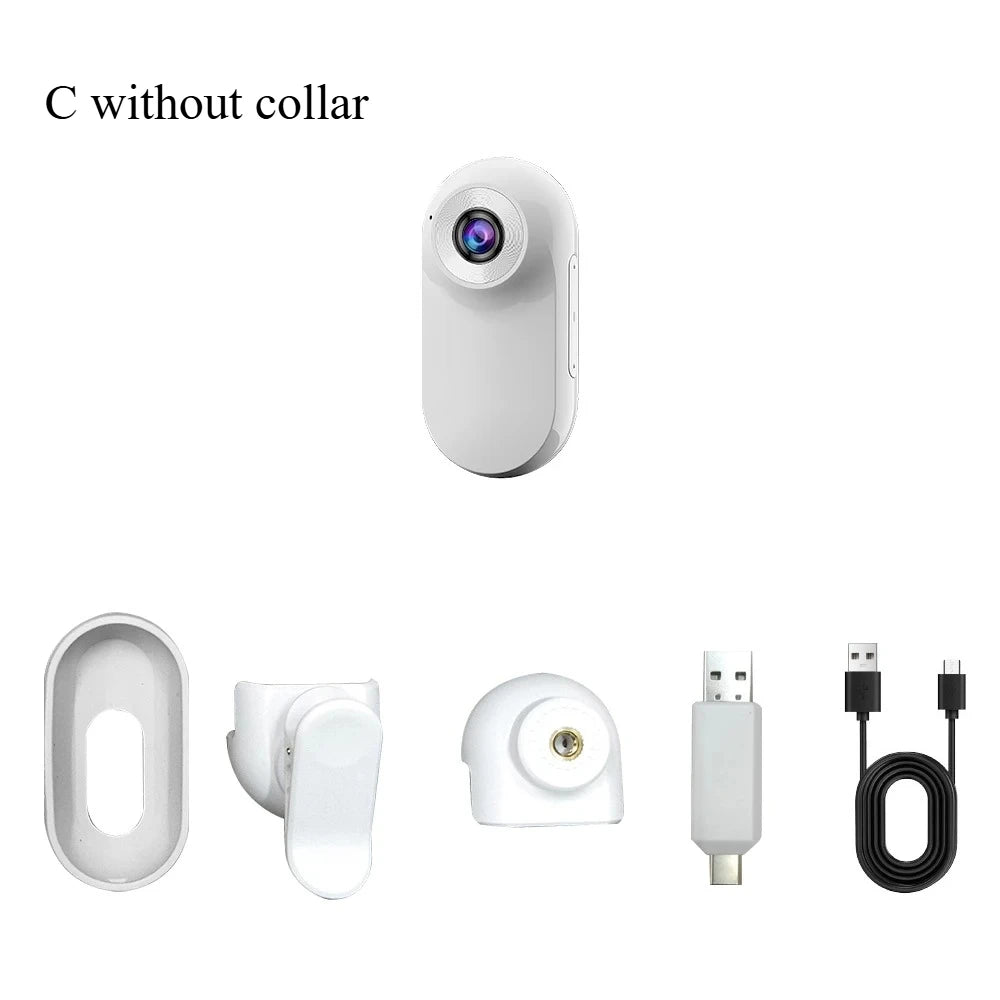 Action Camera Pet Collar Mini Camera Lightweight 0.96in HD Rechargeable Cam for Cat Outdoor Wide-angle Records Video Accessories