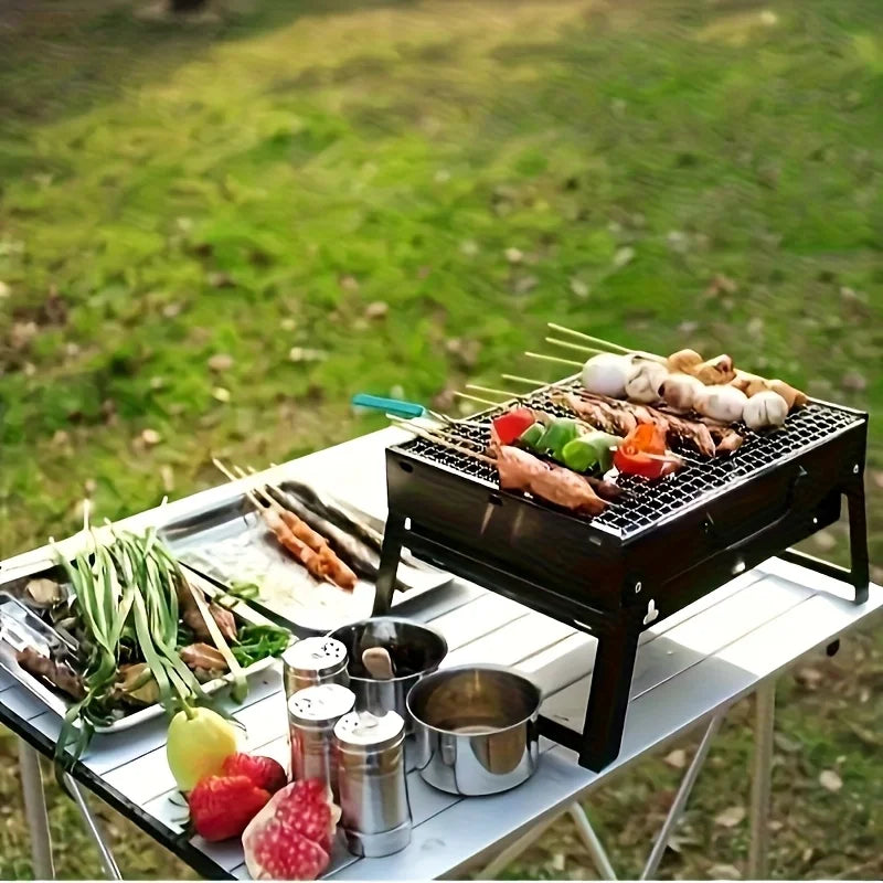 Portable Folding BBQ Grill - Durable, Ideal for Outdoor Camping & Picnics, Barbecue Grill