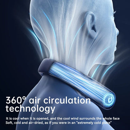Lenovo Neck Fan Portable USB Rechargeable Bladeless Cooling Fan Quiet Wearable Fan For Summer Travel Mini Long Endure