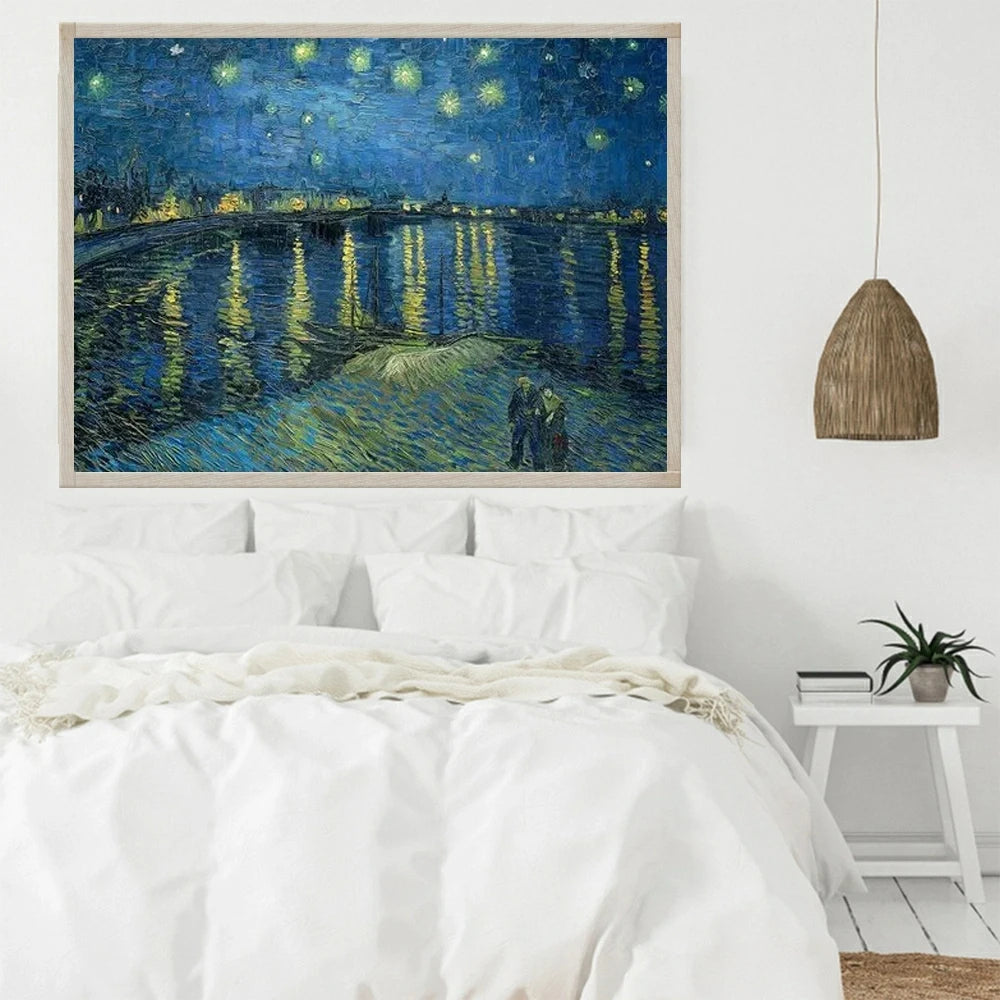 DIY Van Gogh Diamond Painting 5D Full Mosaic Abstract Garden Almond Blossoms Starry Night Rhinestone Decor Home