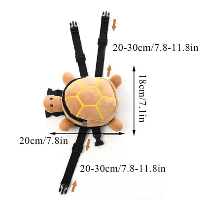 Soft Turtle Shape Dog Backpack Cartoon Portable Dog Snack Bag Large Capacity Adjustable Puppy School Bag Pet Supplies