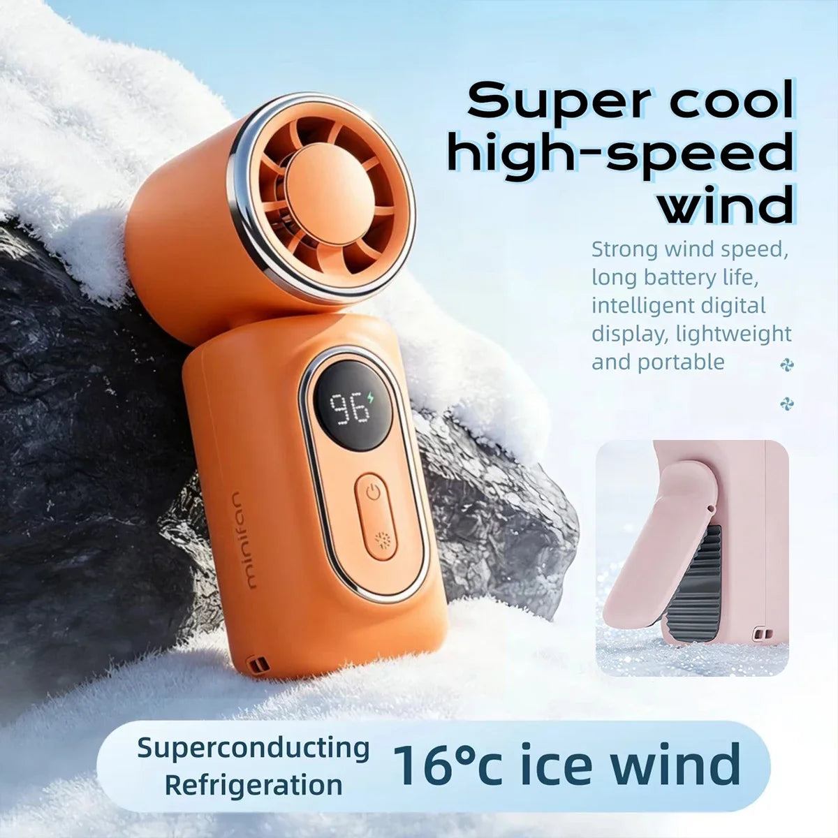 Portable Handheld Fan Mini Clip Fan Umbrella Holder Function Rotatable USB Charging Compact Personal Cooling Fan Outdoor Camping