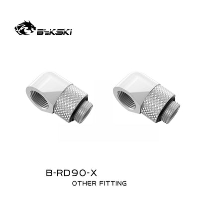 BYKSKI 2pcs G1/4'' 90 Degree /45 Degree Rotary Compression Fitting /for Water Cooling Adaptors Copper Metal Connector B-RD90-X