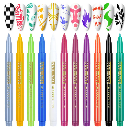 Nail Art Drawing Graffiti Pen, Liner Brush, 3D Abstract, DIY Flower Pattern, Beauty Manicure Tools