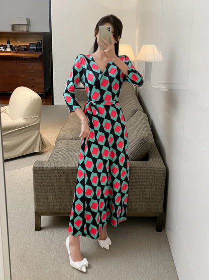 ZAROY Women Wrap Long Dress Summer Sexy V Neck Side Split Party Club Dress Chic Streetwear Elegant Evening Slim Beach Vestidos