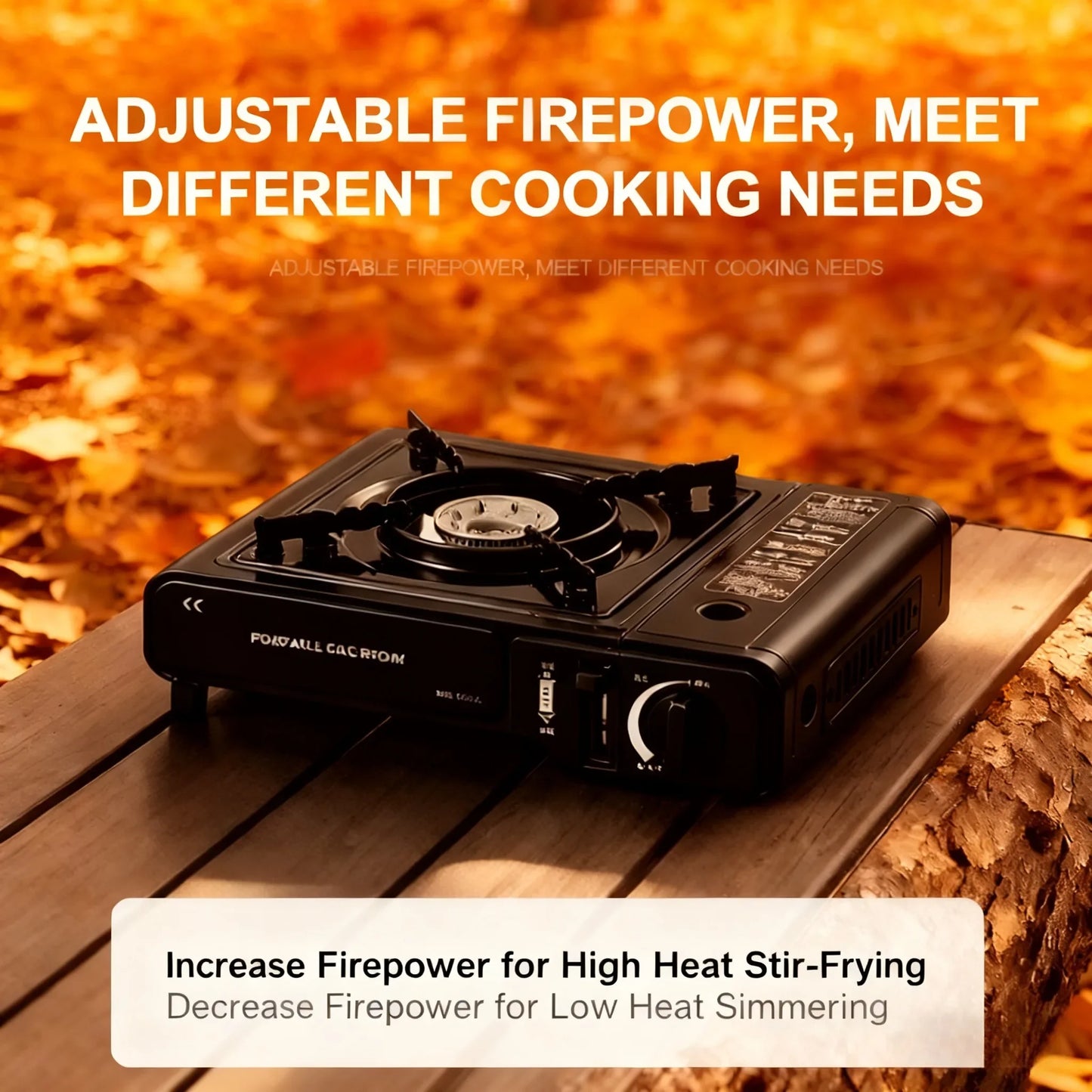 Portable Outdoor Gas Stove, Suitable for Camping, Barbecuing, Hiking, Backyard Cooking, and Home Use Windproof Ring Not Included