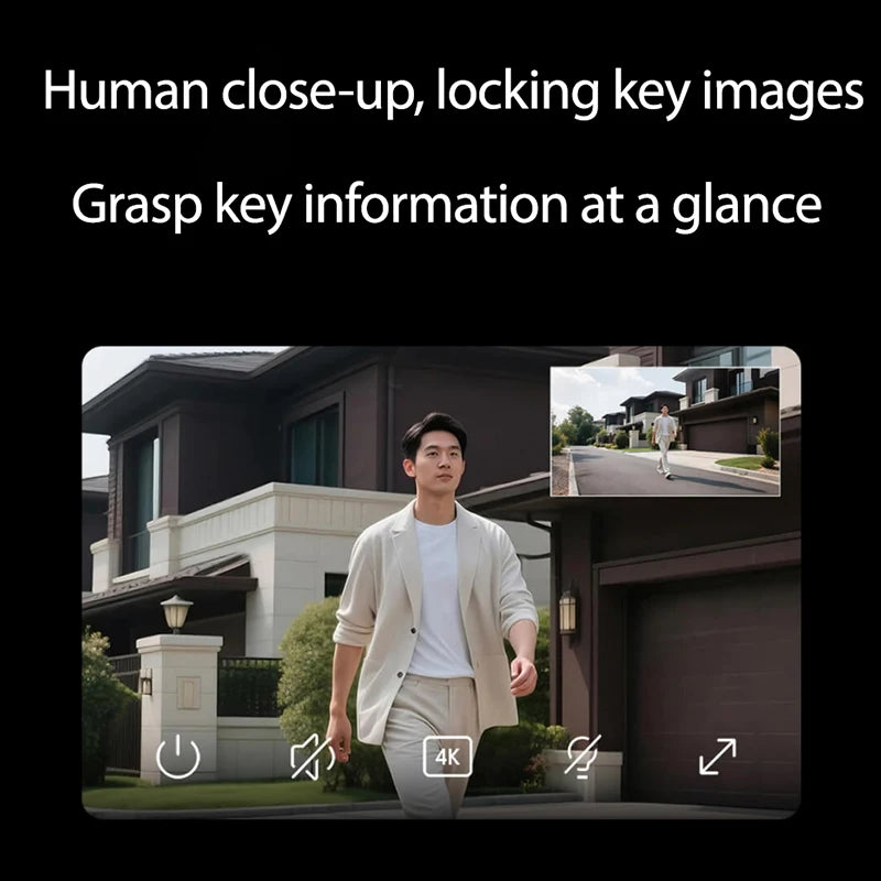 XIAOMI New Outdoor Camera 4，8MP 4K 360°，AI Humanoid Close-up，Audible Visual Alarm，Two-Way Audio，Chinese Version With Adapter