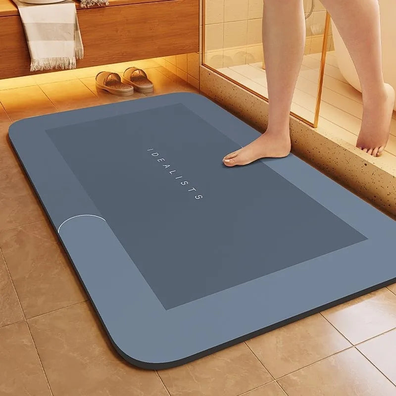 Super Absorbent Bathroom Floor Mat Thickened Bathroom Absorbent Quick-Drying Slip-Resistant Suitable Use Shower Areas Floor Mats