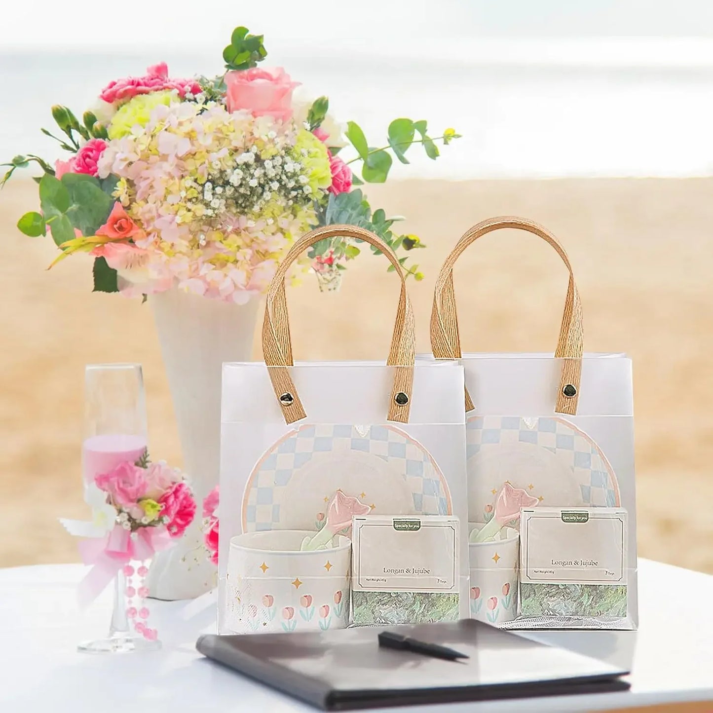 10/20PCS Holiday gift bag Eco-friendly Companion Gift Candy Bagholiday gift Birthday gift bag, anniversaries，Frosted Tote Bag