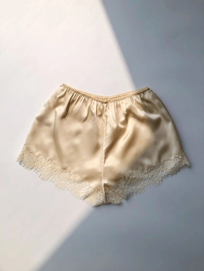 Women 100%Silk Lace Patchwork Set V-Neck Sleeveless Camisole + High Waist Shorts + Straight Long Skirt Sexy Ladies Suits
