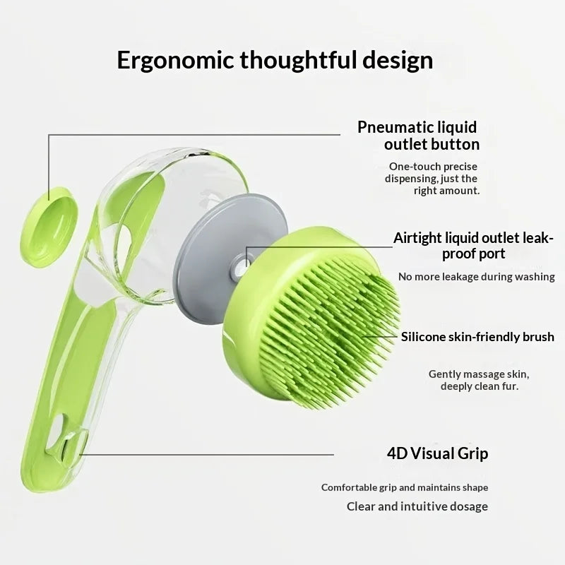 1PC Pet dog bath brush long handle massage brush grooming device for cats and dogs, a special tool for washing dogs