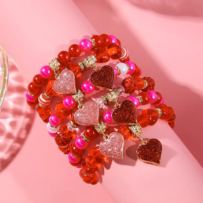 1 set of new Valentine's Day love soft ceramic layered bracelet set suitable for gift giving and daily wear